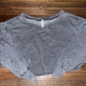 Gray Cropped free people off the shoulder Sweatshirt